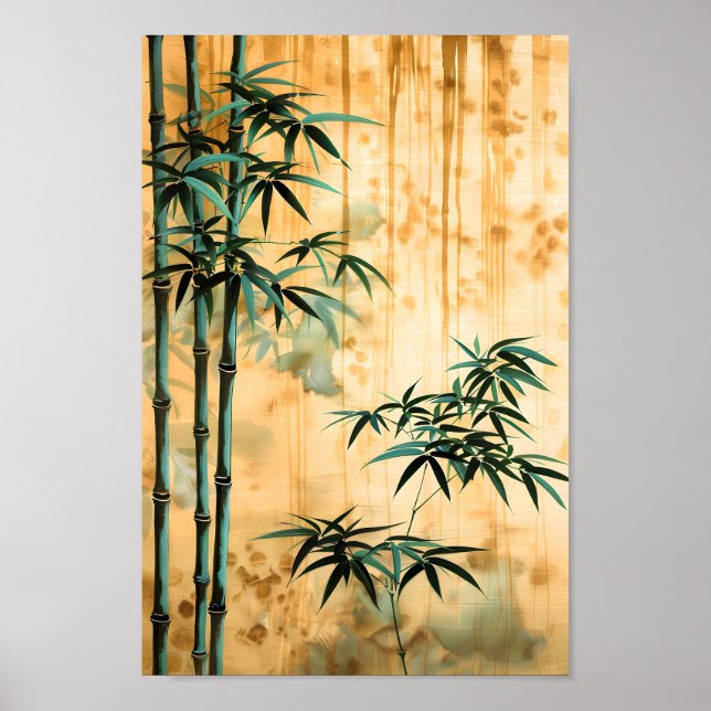 Zen Botanical Nature Bamboo Forest Poster (Front)
