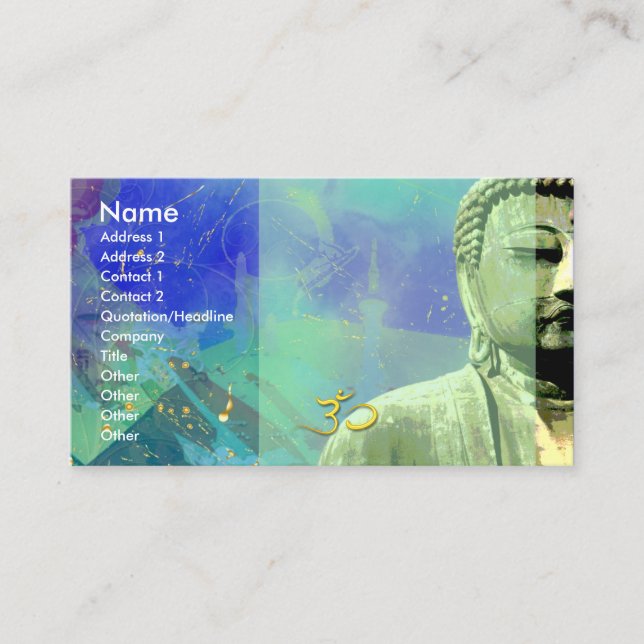 Zen Bouddha Carte de visite, urbanisé (Devant)