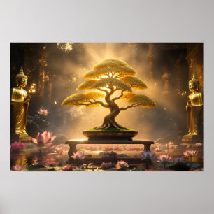 ZEN BOUDDHISME - ARBRE BONSAÏ - Affiche
