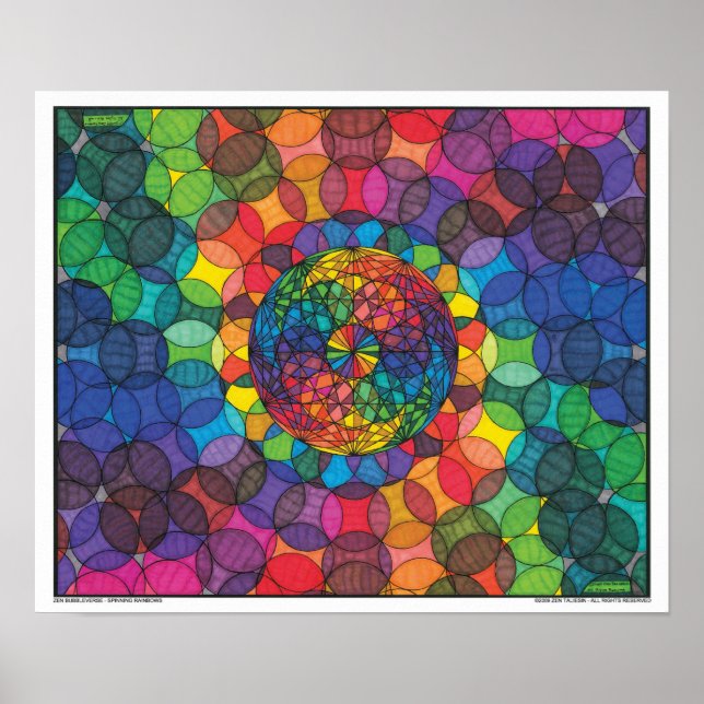 Zen Bubbleverse - Spinning Rainbows Print (Front)