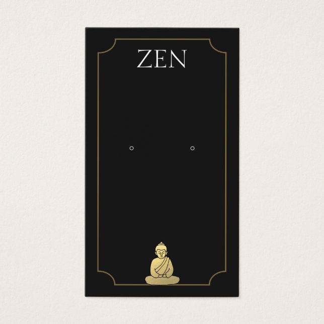 Zen Buddha Black Earring Display Card (Front)