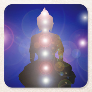 Zen Buddha Chakra Yoga Meditation Namaste Square Paper Coaster