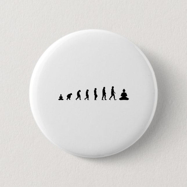 Zen Buddha Evolution Meditation Mindfulness Yoga - 2 Inch Round Button (Front)
