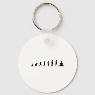 Zen Buddha Evolution Meditation Mindfulness Yoga - Keychain