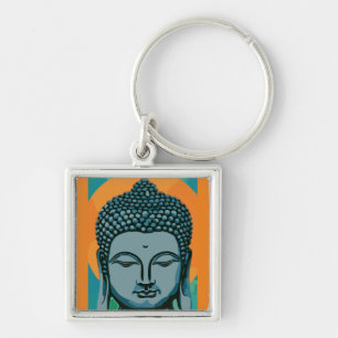 Zen Buddha Head Keychain