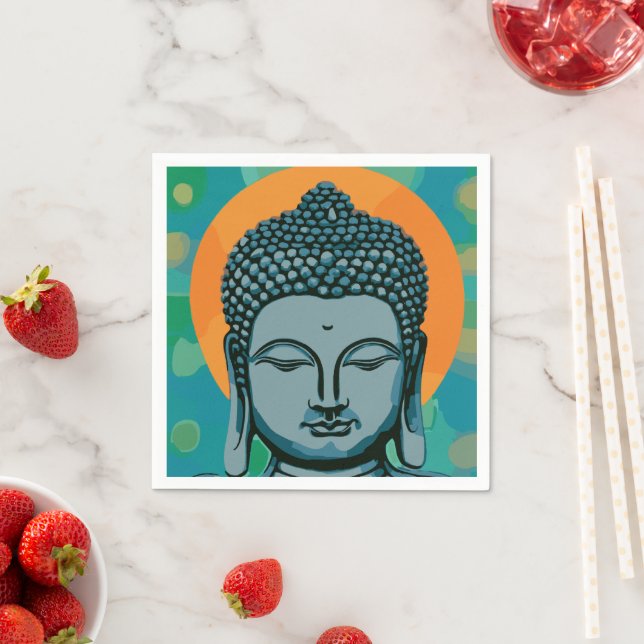 Zen Buddha Head  Napkin (Insitu)
