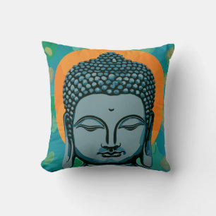 Zen Buddha Head Throw Pillow