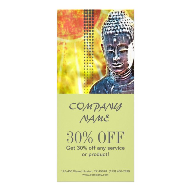 Zen buddha meditation Yoga Massage Therapist Rack Card (Front)