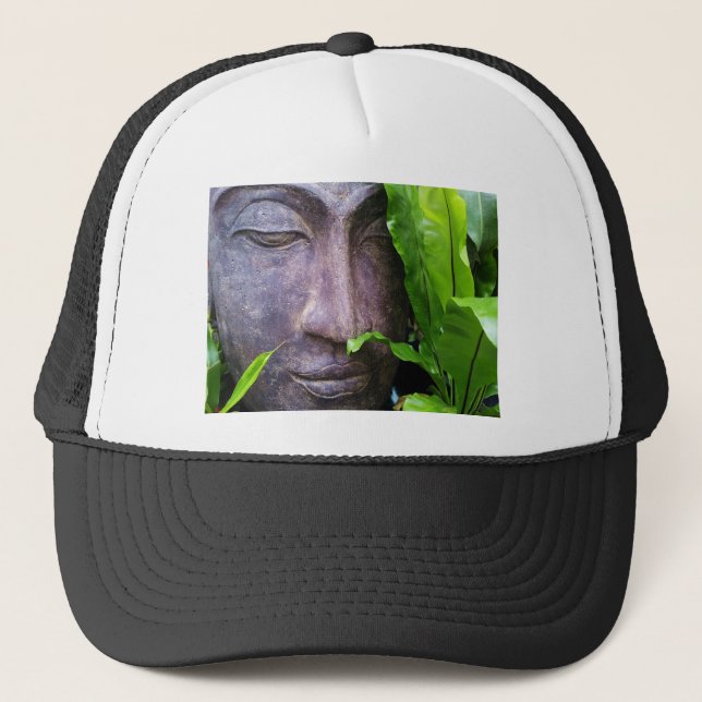 Zen Buddha Serenity Black White Hat (Front)