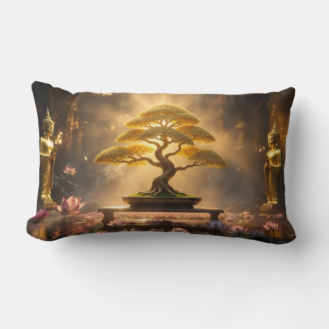ZEN BUDDHISM - BONSAI TREE - LUMBAR PILLOW (Front)
