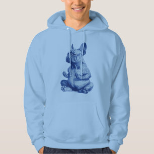 Zen Bulldog in Meditation Pose Art Hoodie