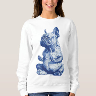 Zen Bulldog in Meditation Pose Art Sweatshirt
