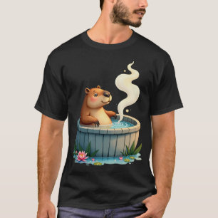 Zen Capybara Hot Tub Relaxation Kawaii Sticker Tsh T-Shirt