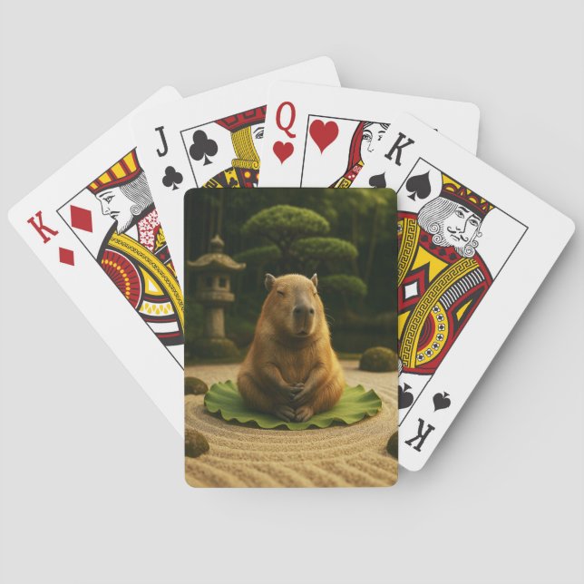 Zen Capybara Meditating Playing Cards (Back)