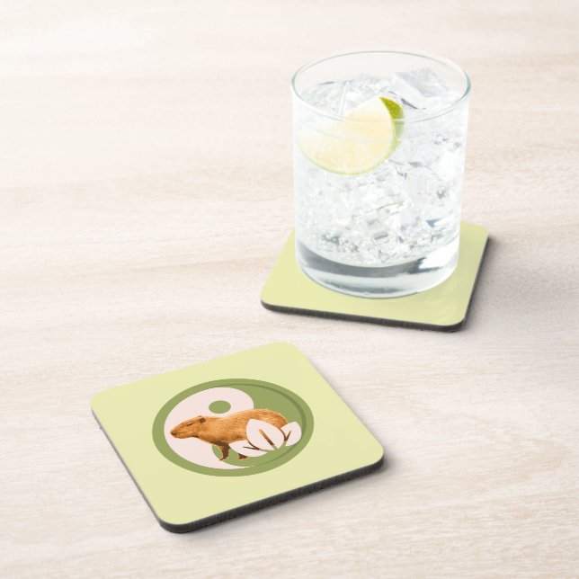 Zen Capybara Yin Yang Coaster (Right Side)