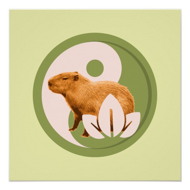 Zen Capybara Yin Yang Poster (Front)