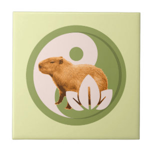 Zen Capybara Yin Yang Tile