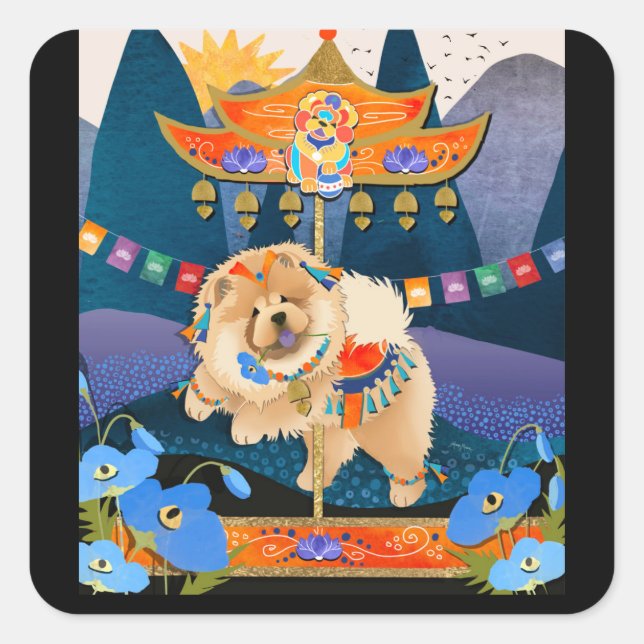 ZEN CARNIVAL  Chow  Square Sticker (Front)