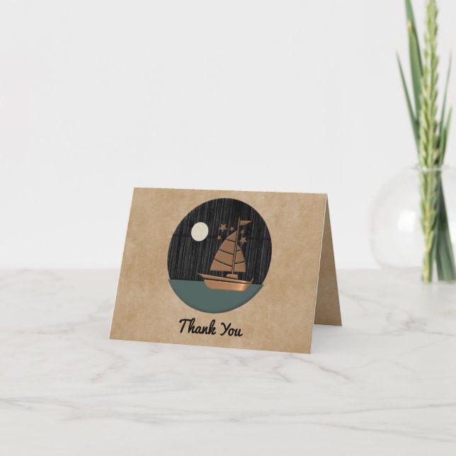 Zen Carte de remerciements Avec Voilier (Devant)