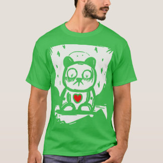 zen cartoons japan sad cuddle bear T-Shirt