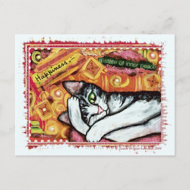 Zen Cat Art Postcard (Front)