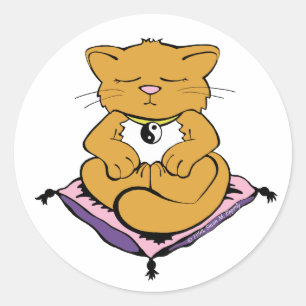 Zen Cat Classic Round Sticker