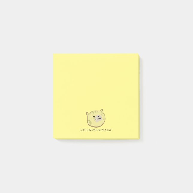 Zen Cat Magnetic Notepad (Front)