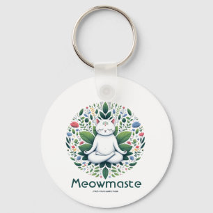 Zen Cat Meditation Meowmaste Keychain