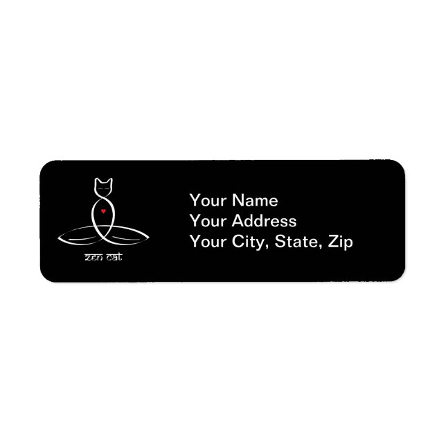 Zen Cat - Sanskrit style text. (Front)