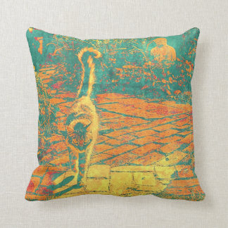 zen cat throw pillow
