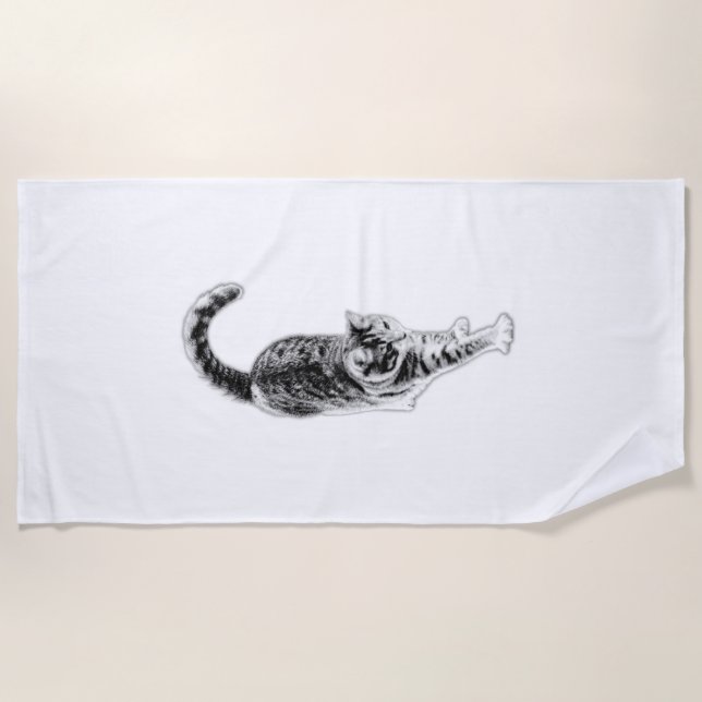  Zen Cat Vibes Beach Towel (Front)