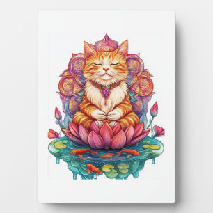 Zen Cat Vibes � Meditating Kitty Psychedelic Plaque