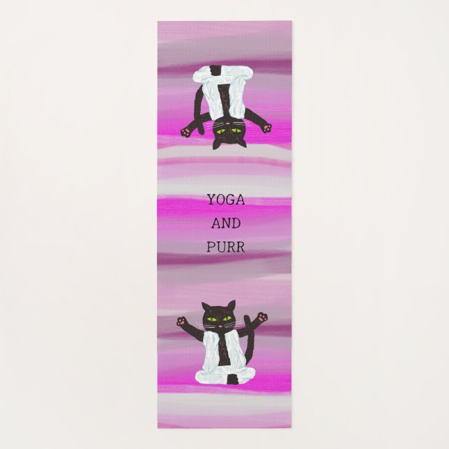Zen cat yoga meditation pilates mediatate  mat (Back)