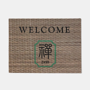 Zen Chinese calligraphy on tatami personalized Doormat