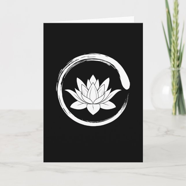 Zen Circle Lotus Card (Front)