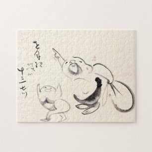 Zen Classics - Gibon Sengai - Hotei Pointing Jigsaw Puzzle