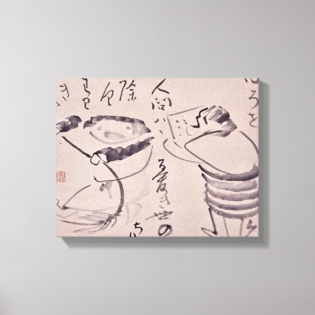 Zen Classics - Gibon Sengai - Kanzan and Jittoku Canvas Print (Front)