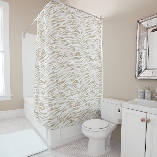 Zen Cream White Cocoa Brown Zebra Print (In Situ)
