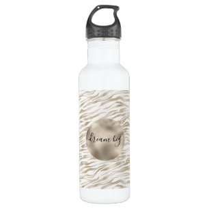 Zen Cream White Cocoa Brown Zebra Print 710 Ml Water Bottle
