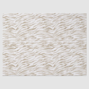 Zen Cream White Cocoa Brown Zebra Print Tissue Paper