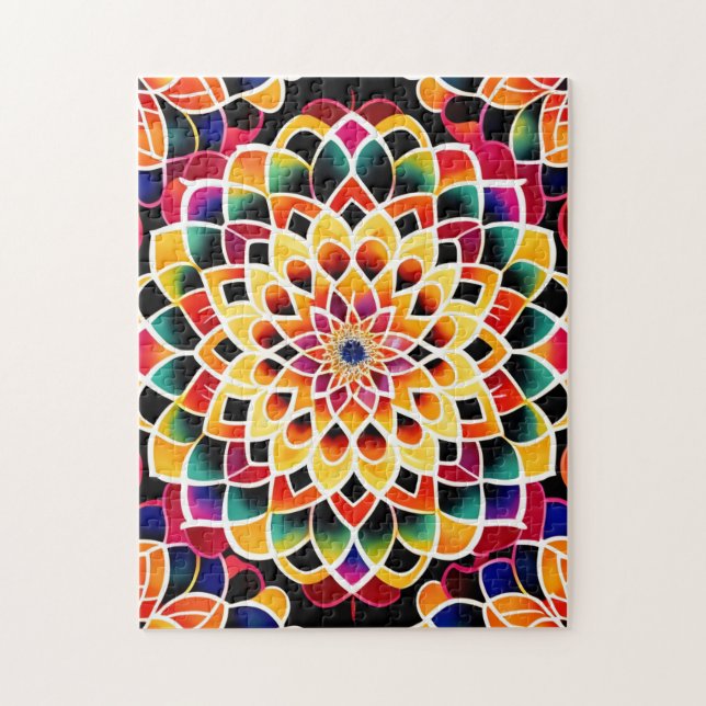 Zen Cute Colourful Mandala Jigsaw Puzzle (Vertical)
