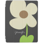 Zen Daisy Personalized iPad 2/3/4 Cover - Grey