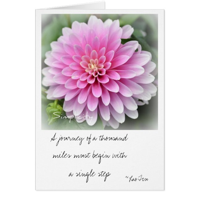 Zen de carte de voyage de dahlia de simplicité (Devant)