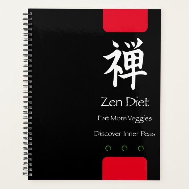 Zen Diet Eat More Veggies Black BG Planner (Front)