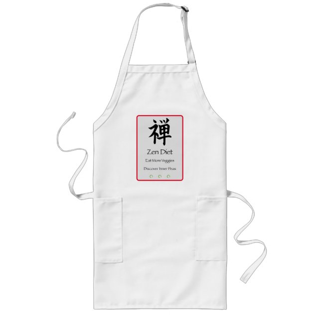 Zen Diet Eat More Veggies Long Apron (Front)