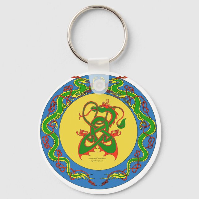 zen dragon ring keychain (Front)