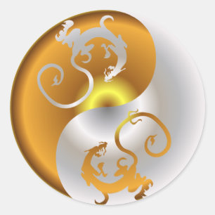 Zen Dragons Classic Round Sticker