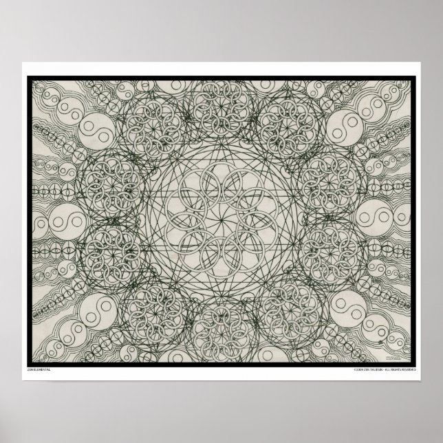 Zen Elemental Colouring Poster (Front)