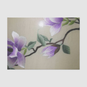 Zen Embroidery purple magnolia flower Tissue Paper