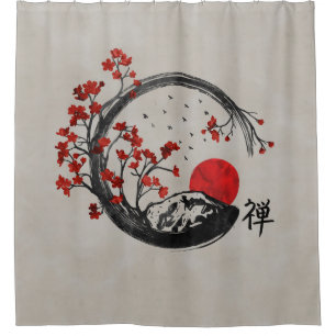 Zen Enso Circle and Sakura Branches